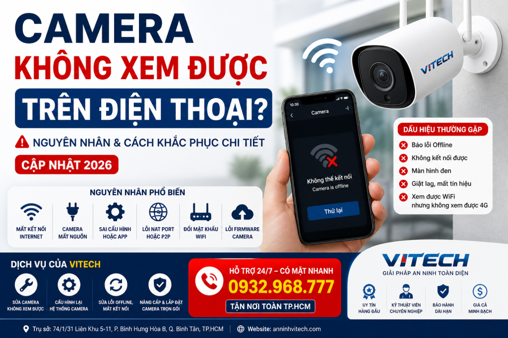 camera không xem được trên điện thoại